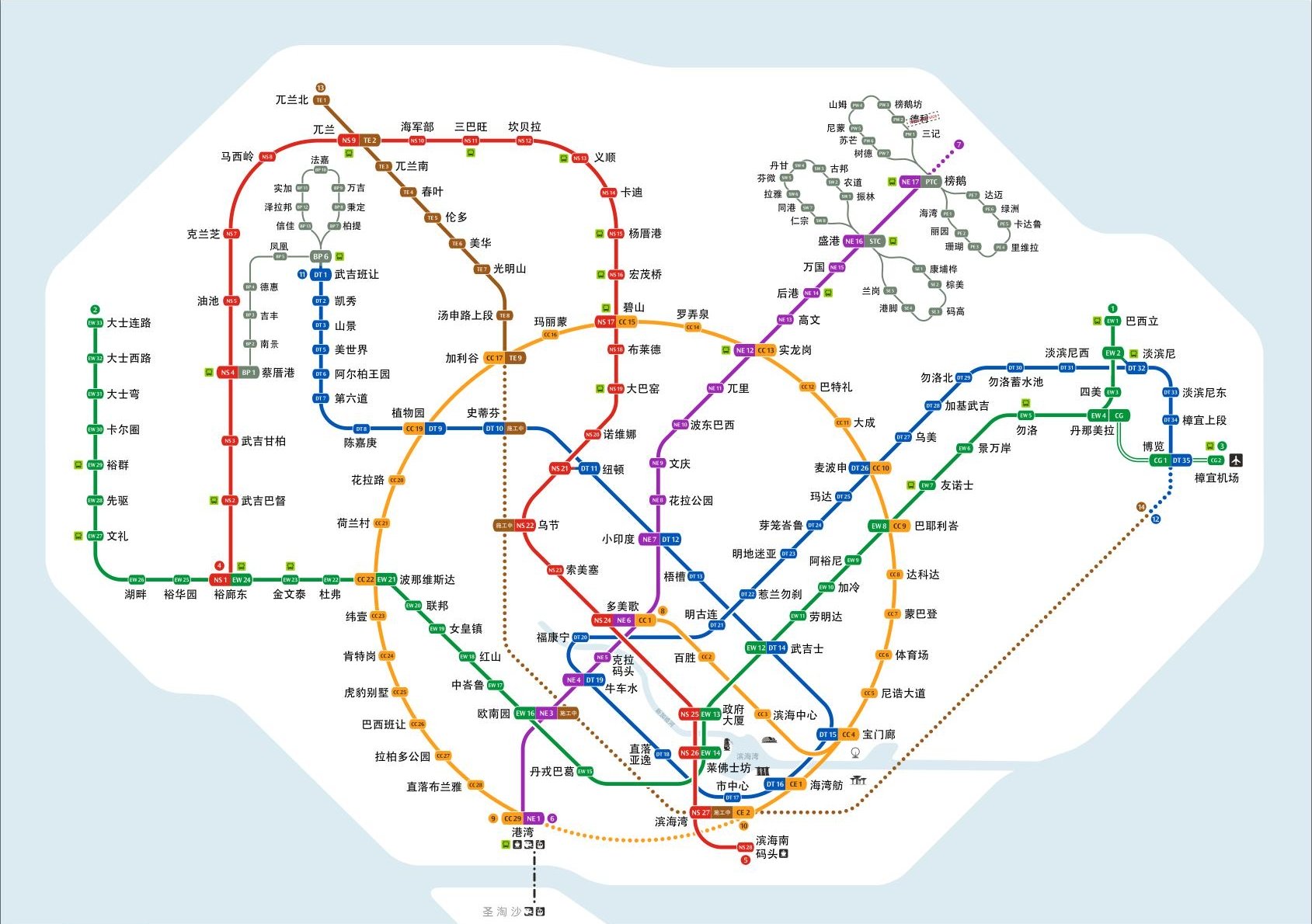 新加坡地铁路线图